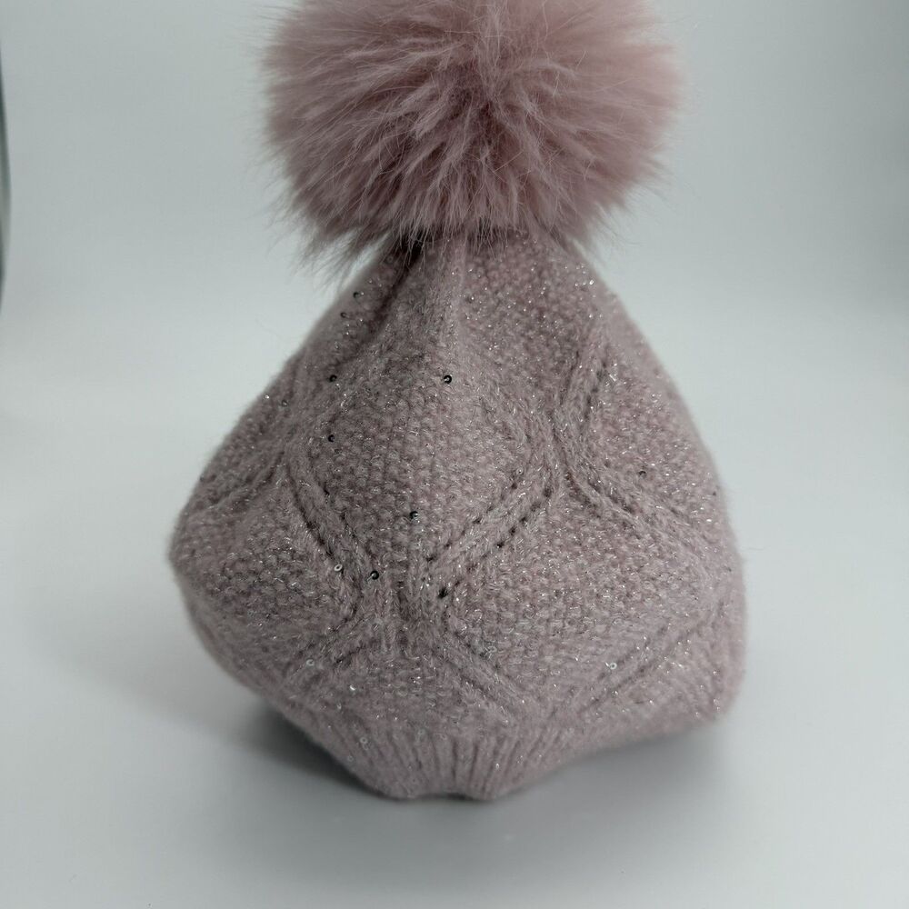 Gap Kids Pink‎ Knit Puff Ball Beanie Hat NWT Youth Girls Size L/XL